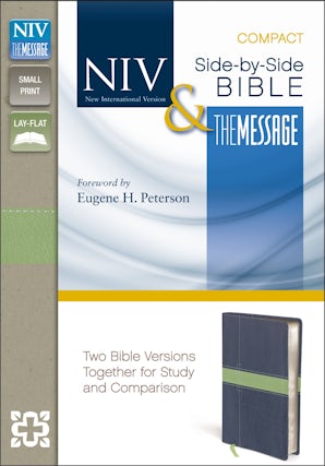 NIV, The Message, Side-by-Side Bible, Compact, Imitation Leather, Blue/Green book image