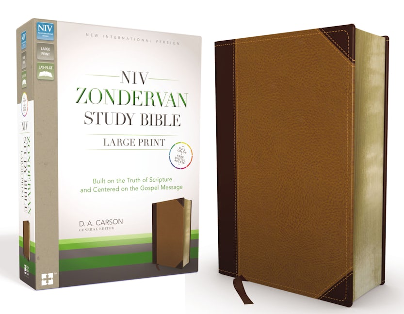 Niv Zondervan Study Bible Large Print Leathersoft Browntan