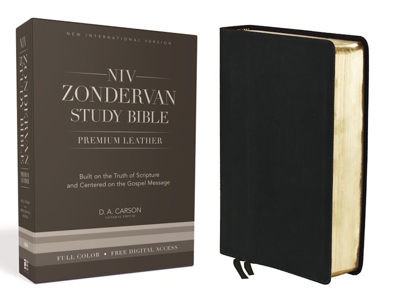Niv Zondervan Study Bible Premium Leather Black
