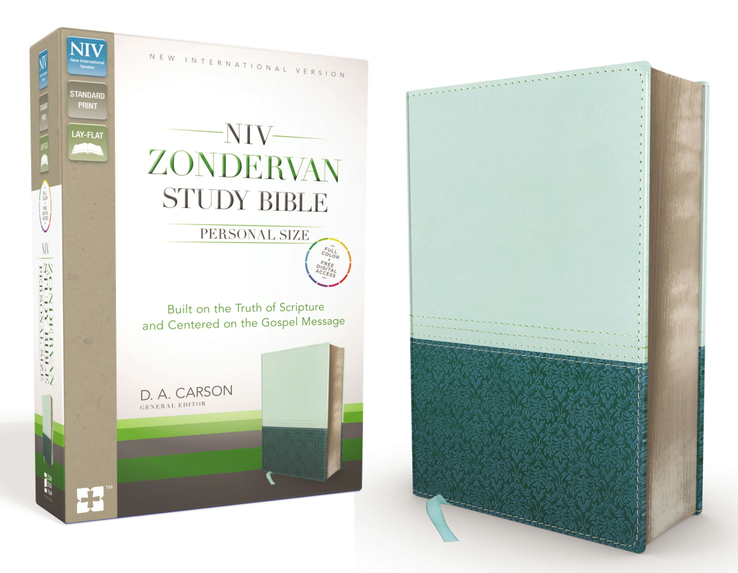 Personalized Study Bible, NIV FaithLife Study Bible - newest Turquoise / Gray Leathersoft Custom Personalized