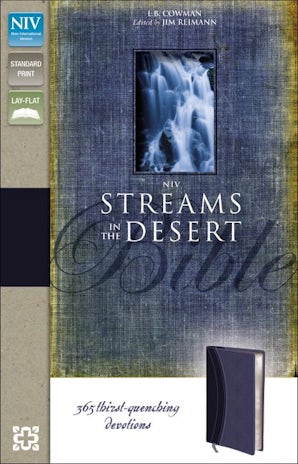 NIV, Streams in the Desert Bible, Imitation Leather, Blue book image
