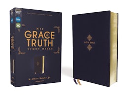 NIV, The Grace and Truth Study Bible (Trustworthy and Practical Insights), Leathersoft, Navy, Red Letter, Comfort Print