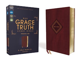 NIV, The Grace and Truth Study Bible (Trustworthy and Practical Insights), Personal Size, Leathersoft, Burgundy, Red Letter, Comfort Print