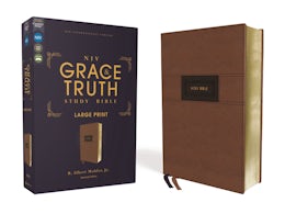 NIV, The Grace and Truth Study Bible (Trustworthy and Practical Insights), Large Print, Leathersoft, Brown, Red Letter, Comfort Print