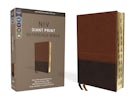 NIV, Reference Bible, Giant Print, Leathersoft, Brown, Red Letter, Thumb Indexed, Comfort Print