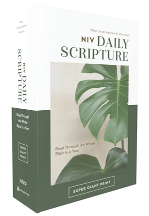 NIV, Daily Scripture, Super Giant Print, Paperback, White/Green, Comfort Print book image