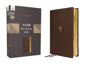 NASB, Wide Margin Bible, Leathersoft, Brown, Red Letter, 1995 Text, Comfort Print book image
