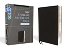 NIV, Thinline Reference Bible (Deep Study at a Portable Size), Large Print, Bonded Leather, Black, Red Letter, Comfort Print