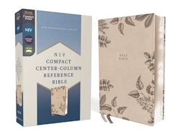 NIV, Compact Center-Column Reference Bible, Leathersoft, Stone, Red Letter, Comfort Print