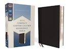 NIV, Compact Center-Column Reference Bible, Leathersoft, Black, Red Letter, Comfort Print
