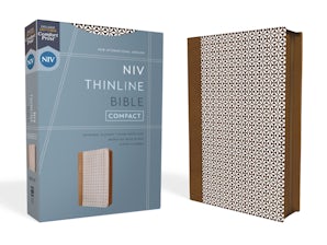 NIV, Thinline Bible, Compact, Leathersoft, Brown/White, Zippered, Red Letter, Comfort Print book image