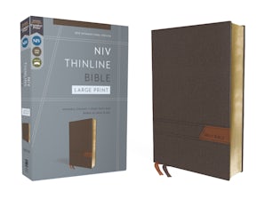 NIV, Thinline Bible, Large Print, Cloth Flexcover, Gray, Red Letter, Comfort Print book image