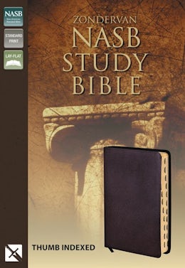 NASB, Zondervan NASB Study Bible, Bonded Leather, Burgundy, Indexed