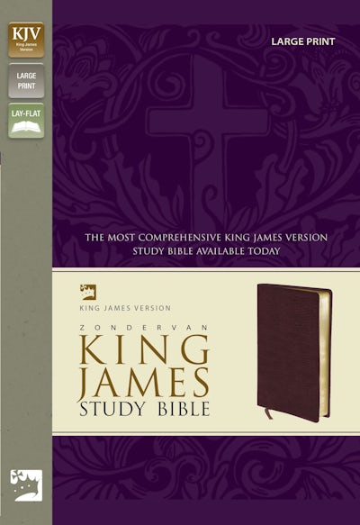 Kjv Zondervan Study Bible, Large Print, Bonded Leather, Burgundy