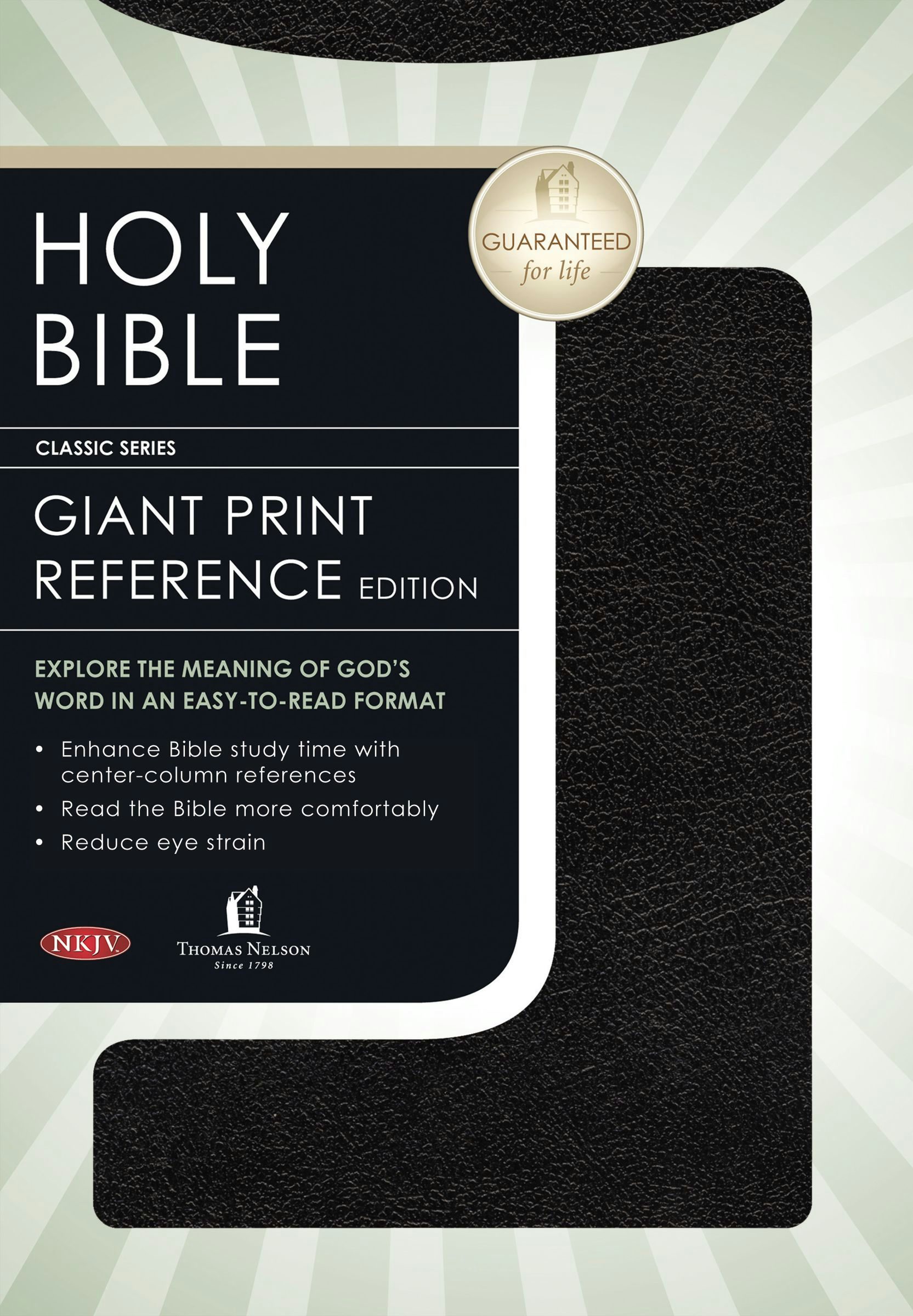 NKJV, Reference Bible, Giant Print, Bonded Leather, Black