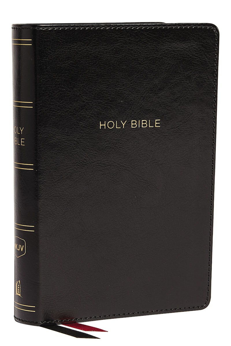 NKJV, Deluxe Reference Bible, Compact Large Print, Leathersoft, Black
