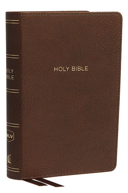 NKJV, Deluxe Reference Bible, Compact Large Print, Leathersoft, Brown ...