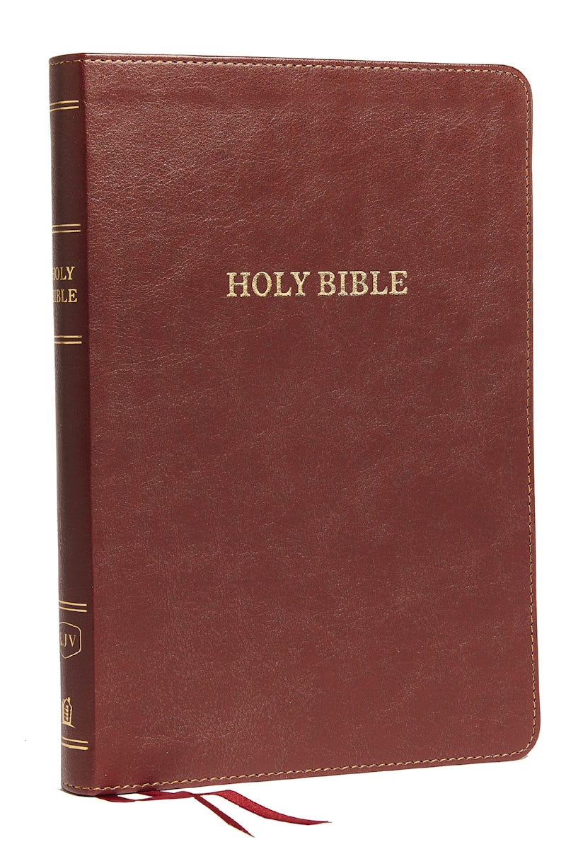 KJV Holy Bible Large Print Thinline, Burgundy Leathersoft, Red Letter