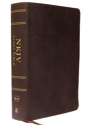 NKJV Study Bible, Premium Calfskin Leather, Brown, Full-Color, Comfort ...