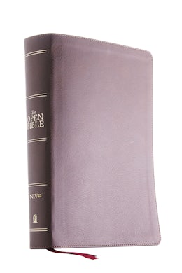 The NIV, Open Bible, Leathersoft, Brown, Red Letter, Thumb Indexed, Comfort Print