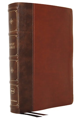 NKJV, Large Print Verse-by-Verse Reference Bible, Maclaren Series, Leathersoft, Brown, Comfort Print