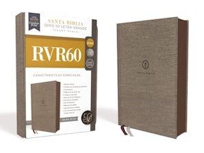 RVR60 Santa Biblia Serie 50 Letra Grande, Tamaño Manual, Tapa Dura,Tela, Gris Hardcover LTE by RVR 1960- Reina Valera 1960,