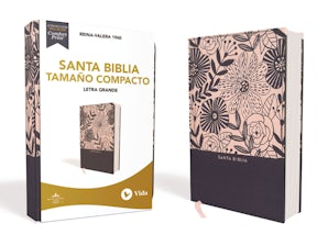 RVR60 Santa Biblia, Letra Grande, Tamaño Compacto, Tapa Dura/Tela, Azul Floral, Edición Letra Roja Hardcover LTE