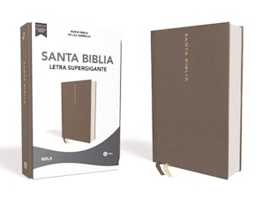 NBLA Santa Biblia, Letra Supergigante, Tapa Dura/Tela, Gris, Edición Letra Roja Hardcover 