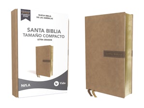 NBLA Santa Biblia, Letra Grande, Tamaño Compacto, Leathersoft, Beige, Edición Letra Roja Leather / fine binding LTE by Vida,
