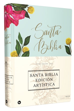 Reina Valera 1960 Santa Biblia Edición Artística, Tapa Dura/Tela, Floral, Canto con Diseño, Letra Roja book image