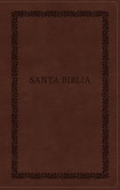Biblia Reina-Valera 1960, Tierra Santa, Ultrafina letra grande, Leathersoft, Café, con cierre