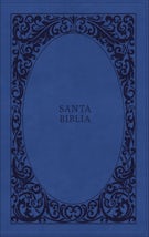 Biblia Reina-Valera 1960, Tierra Santa, Ultrafina letra grande, Leathersoft, Azul, con cierre