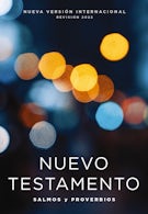 NVI, Nuevo Testamento de bolsillo, con Salmos y Proverbios, Tapa Rústica, Luces brillantes