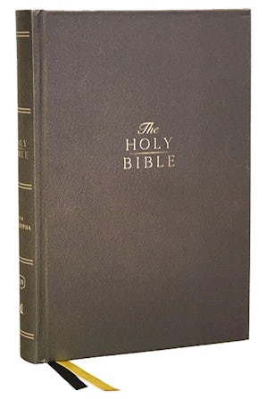 KJV, Center-Column Reference Bible with Apocrypha, Hardcover, 73,000 Cross-References, Red Letter, Comfort Print: King James Version book image