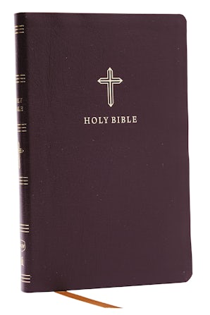 NKJV Holy Bible, Ultra Thinline, Burgundy Bonded Leather, Red Letter, Comfort Print book image