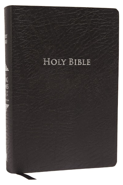 KJV Study Bible, Large Print, Bonded Leather, Black, Thumb Indexed, Red ...